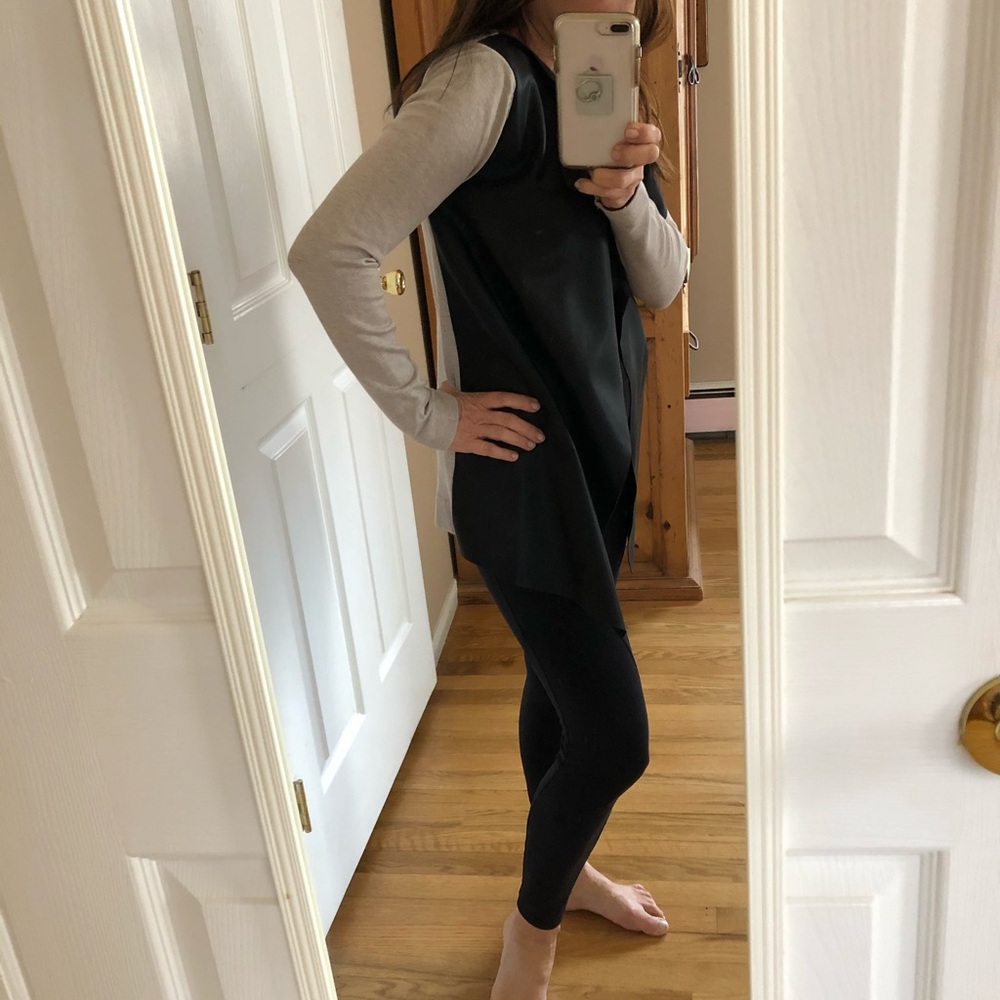 Zara cardigan with faux leather sleeves and front